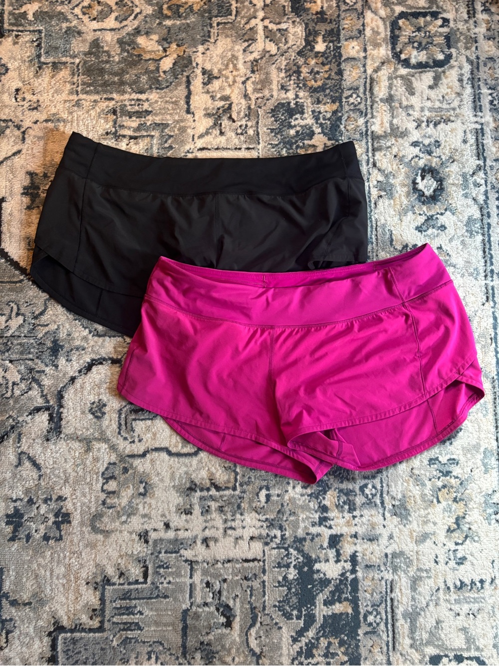 lululemon athletica Women's Athletic Shorts in Black and Magenta Pink